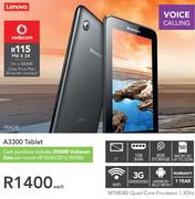 Lenovo A3300 Tablet-On A 500MB Data Price Plan