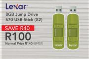 Lexar 8GB Jump Drive S70 USB Stick (X2)-Each