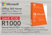 Microsoft Office 365 Home For 5 PCs or Macs + 5 Tablet + 5 Smartphones