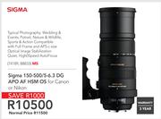 Sigma 150-500/5-6.3 DG APO AF HSM OS For Canon Or Nikon