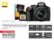 Nikon D3200 Digital SLR Camera Body + 18-55 DX Lens + 8GB + Adobe Photoshop Elements