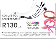 Cla-USB To 3 Charging Cable-Each