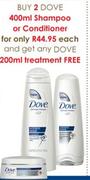 Dove 400Ml Shampoo Or Conditioner-Per 2