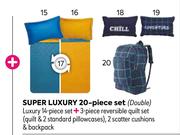 Toby Super Luxury 20 Piece Duvet Cover Set (Double)