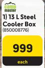 Camp Master 13L Steel Cooler Box-Each