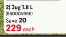 Coleman Jug-1.8L Each