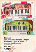 Elephant Or Dinosaur Electronic Cartoon Piano With Lights & Music-Each