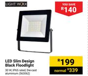 Light Worx LED Slim Design Black Floodlight