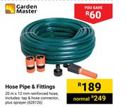 Garden Master Hose Pipe & Fittings 20m x 12mm