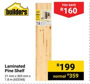 Builders Laminated Pine Shelf-21mm x 305mm x 1.8m