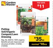 Garden Master Potting Soil/Organic Compost/Lawn Dressing-Each
