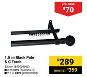 2m Black Pole & C Track 25mm
