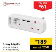 Power Worx 3 Way Adaptor