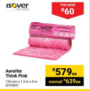 Isover Aerolite Think Pink-135mm x 1.2m x 5m Each
