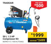 Tradeair 50L 1.5 HP Compressor Kit