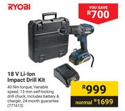 Ryobi 18V Li-Ion Impact Drill Kit