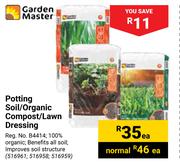 Garden Master Potting Soil/Organic Compost/Lawn Dressing-Each