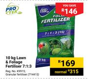 Protek 10Kg Lawn & Foliage Fertiliser 7:1:3
