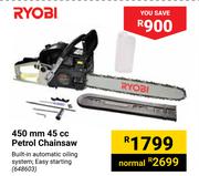 Ryobi 450mm 45cc Petrol Chainsaw