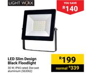 Lightworx LED Slim Design Black Floodlight