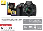 Nikon D3200 Digital SLR Camera Body+18-55DX Lens+8GB+ Adobe Photoshop Elements