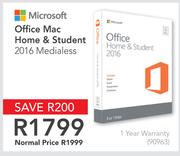 Microsoft Office Mac Home & Student 2016 Medialess