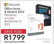 Microsoft Office Home & Student 2016 Medialess