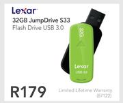 Lexar 32GB Jump Drive S33 Flash Drive USB 3.0