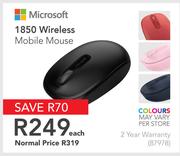 Microsoft 1850 Wireless Mobile Mouse-Each