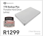 Seagate 1TB Backup Plus Portable Hard Drive(White)