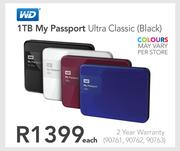 WD 1TB My Passport Ultra Classic(Black)-Each