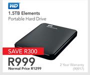 WD 1.5TB Elements Portable Hard Drive