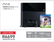 PS4 500GB Console + Fifa 16