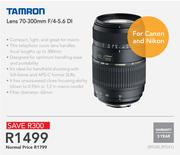Tamron Lens 70-300mm F/4-5.6 DI
