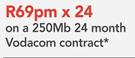 Vodacom Smart Tab 3G 7"-On A 250MB