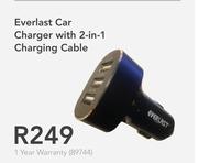 Everlast Car Charger With 2-In-1 Charging Cable