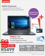 Lenovo G5030 Notebook+Microsoft Office 365 Personal+ Bitdefender Internet Security 2015