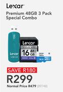 Lexar Premium 48GB 3 Pack Special Combo