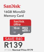 SanDisk 16GB MicroSD Memory Card