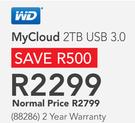 WD MyCloud 2TB USB 3.0