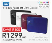 WD 1TB My Passport Ultra Classic-Each