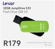 Lexar 32GB JumpDrive S33 Flash Drive USB 3.0