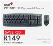 Genius KM110X USB Keyboard & Mouse