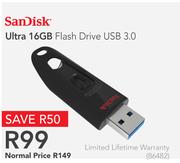 SanDisk Ultra 16GB Flash Drive USB 3.0