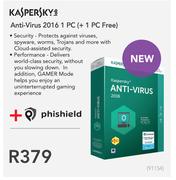 Kaspersky Anti-Virus 2016 1 PC (+ 1 PC Free)
