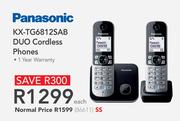 Panasonic KX-TG6812SAB DUO Cordless Phones-Each