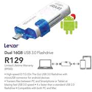 Lexar Dual 16GB USB 3.0 Flashdrive