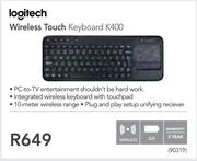 Logitech Wireless Touch Keyboard K400
