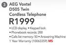 AEG Voxtel D505 Twin Cordless Telephone