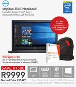 Dell Inspiron 3543 Notebook-On A 1GB Data Price Plan